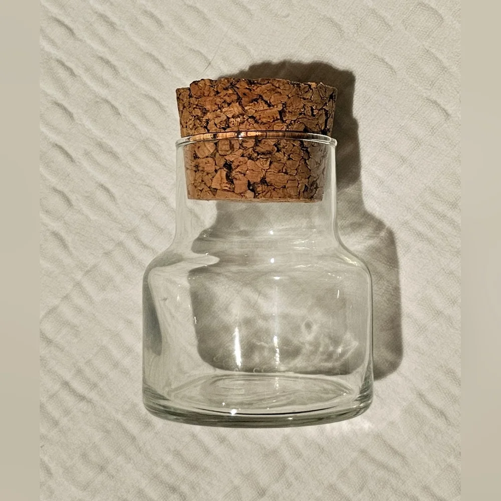 □●Vintage●□ 70's [Wooden Spice Rack] (8) Apothecary Glass Jars w/cork St…